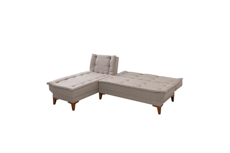 Hunterville 4-sits Vänster L-formad Längsbäddad Bäddsoffa 107x225 cm i Tyg - Beige - Möbler - Vardagsrum - Bäddsoffor