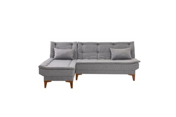 Hunterville 4-sits Vänster L-formad Längsbäddad Bäddsoffa 107x225 cm i Tyg - Grå - Möbler - Vardagsrum - Bäddsoffor