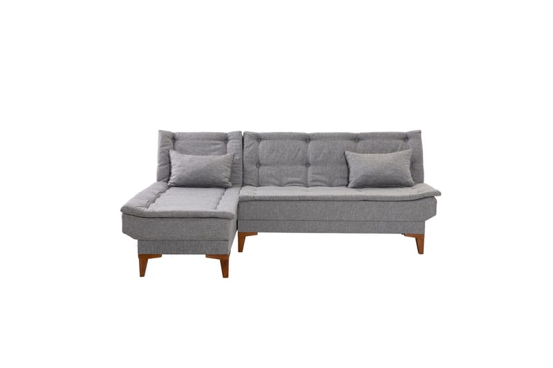 Hunterville 4-sits Vänster L-formad Längsbäddad Bäddsoffa 107x225 cm i Tyg - Grå - Möbler - Vardagsrum - Bäddsoffor