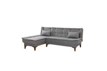 Hunterville 4-sits Vänster L-formad Längsbäddad Bäddsoffa 107x225 cm i Tyg - Grå - Möbler - Vardagsrum - Bäddsoffor