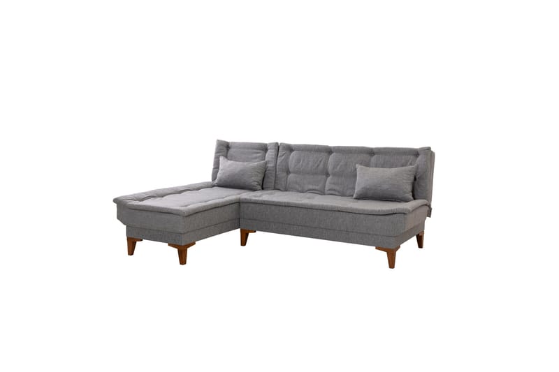Hunterville 4-sits Vänster L-formad Längsbäddad Bäddsoffa 107x225 cm i Tyg - Grå - Möbler - Vardagsrum - Bäddsoffor