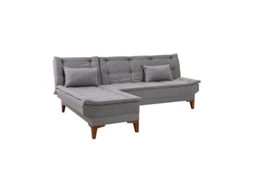 Hunterville 4-sits Vänster L-formad Längsbäddad Bäddsoffa 107x225 cm i Tyg - Grå - Möbler - Vardagsrum - Bäddsoffor