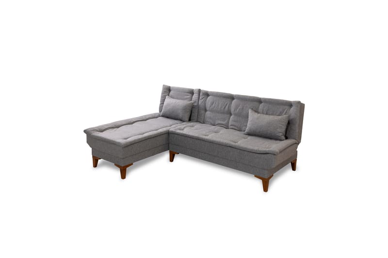Hunterville 4-sits Vänster L-formad Längsbäddad Bäddsoffa 107x225 cm i Tyg, Grå