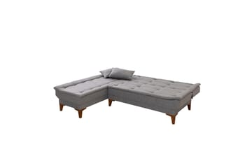 Hunterville 4-sits Vänster L-formad Längsbäddad Bäddsoffa 107x225 cm i Tyg - Grå - Möbler - Vardagsrum - Bäddsoffor