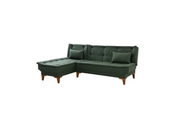 Hunterville 4-sits Vänster L-formad Längsbäddad Bäddsoffa 107x225 cm i Tyg - Grön - Möbler - Vardagsrum - Bäddsoffor