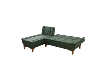 Hunterville 4-sits Vänster L-formad Längsbäddad Bäddsoffa 107x225 cm i Tyg - Grön - Möbler - Vardagsrum - Bäddsoffor