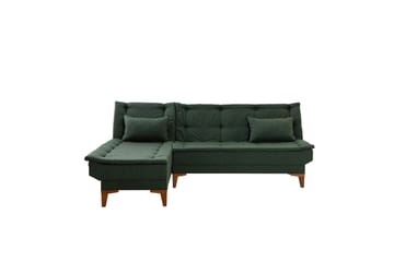 Hunterville 4-sits Vänster L-formad Längsbäddad Bäddsoffa 107x225 cm i Tyg - Grön - Möbler - Vardagsrum - Bäddsoffor