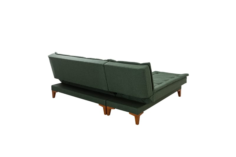 Hunterville 4-sits Vänster L-formad Längsbäddad Bäddsoffa 107x225 cm i Tyg - Grön - Möbler - Vardagsrum - Bäddsoffor