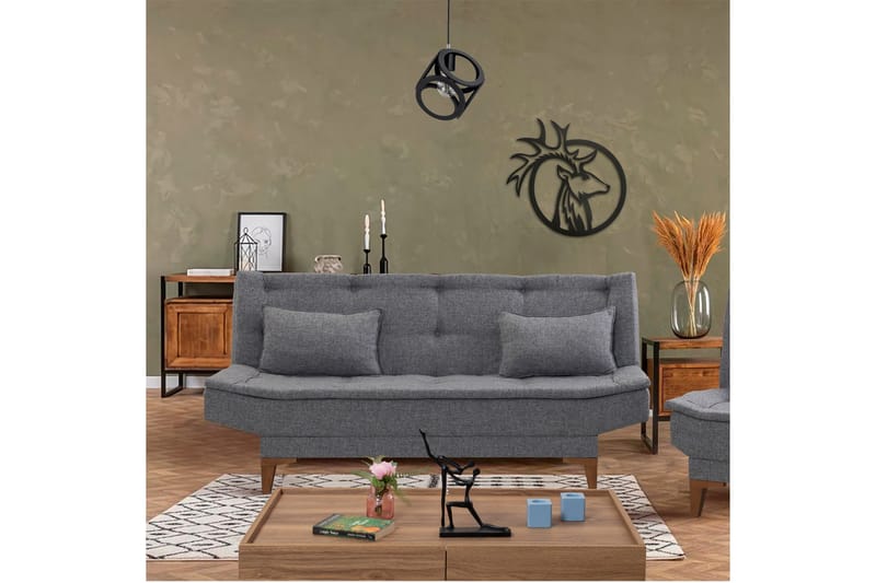 Hunterville Bäddsoffa 3-sits 106x188 - Mörkgrå - Möbler - Vardagsrum - Bäddsoffor