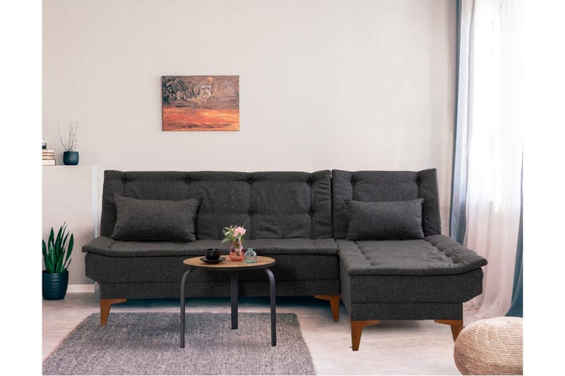 Hunterville Bäddsoffa m. Divan 4-sits 107x205 - Antracit - Möbler - Vardagsrum - Bäddsoffor