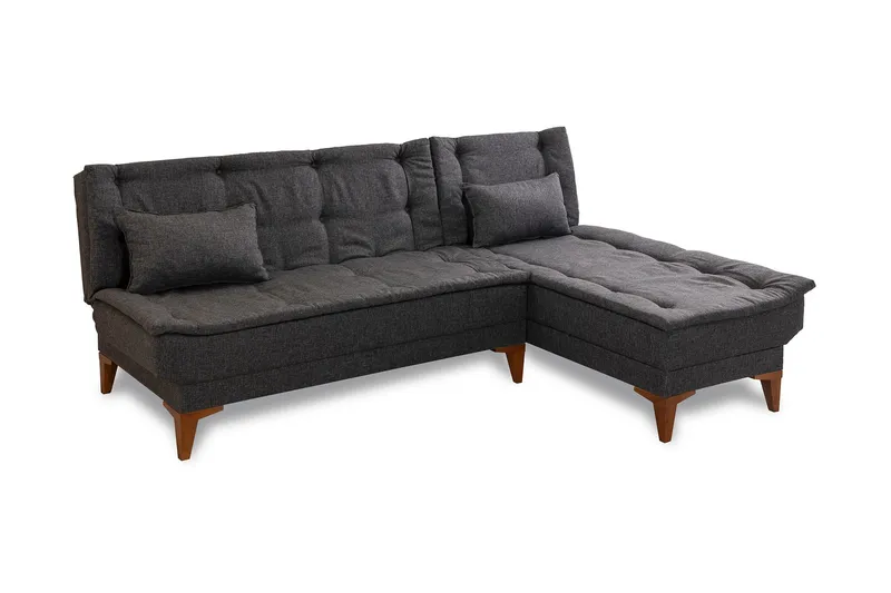 Hunterville Bäddsoffa m. Divan 4-sits 107x205 - Antracit - Möbler - Vardagsrum - Bäddsoffor