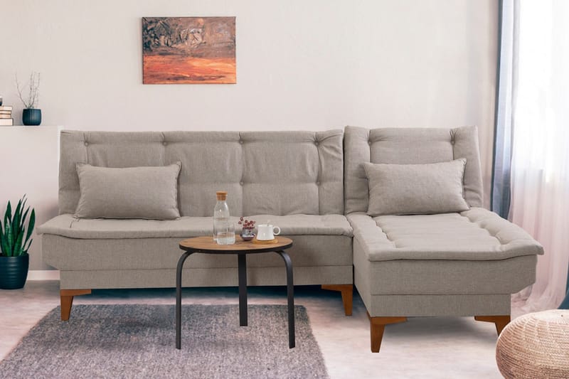 Hunterville Bäddsoffa m. Divan 4-sits 107x205 - Cream - Möbler - Vardagsrum - Bäddsoffor