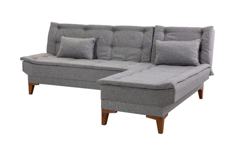 Hunterville Bäddsoffa m. Divan 4-sits 107x205 - Grå - Möbler - Vardagsrum - Bäddsoffor