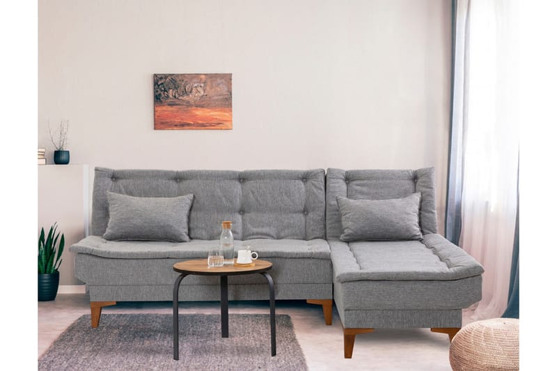 Hunterville Bäddsoffa m. Divan 4-sits 107x205 - Grå - Möbler - Vardagsrum - Bäddsoffor
