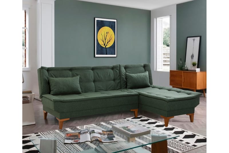 Hunterville Bäddsoffa m. Divan 4-sits 107x205 - Grön - Möbler - Vardagsrum - Bäddsoffor