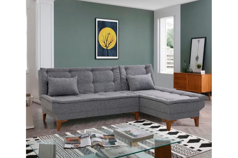 Hunterville Bäddsoffa m. Divan 4-sits 107x205 - Mörkgrå - Möbler - Vardagsrum - Bäddsoffor