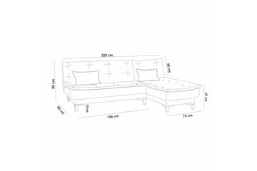 Hunterville Bäddsoffa m. Divan 4-sits 107x205 - Mörkgrå - Möbler - Vardagsrum - Bäddsoffor