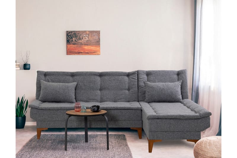 Hunterville Bäddsoffa m. Divan 4-sits 107x205 - Mörkgrå - Möbler - Vardagsrum - Bäddsoffor