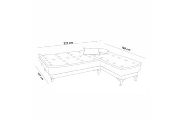 Hunterville Bäddsoffa m. Divan 4-sits 107x205 - Mörkgrå - Möbler - Vardagsrum - Bäddsoffor