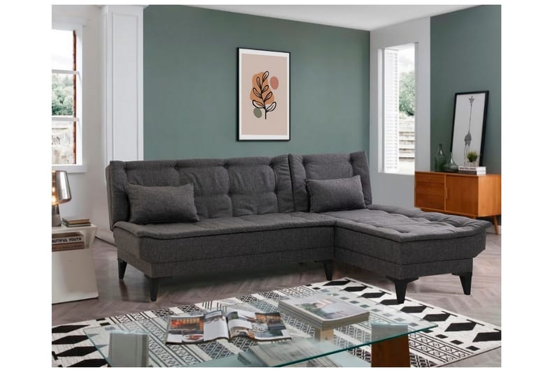Hunterville Bäddsoffa m. Divan 4-sits - Antracit - Möbler - Vardagsrum - Bäddsoffor