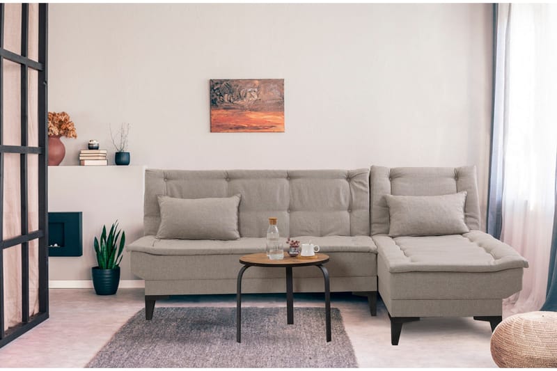 Hunterville Bäddsoffa m. Divan 4-sits - Beige - Möbler - Vardagsrum - Bäddsoffor