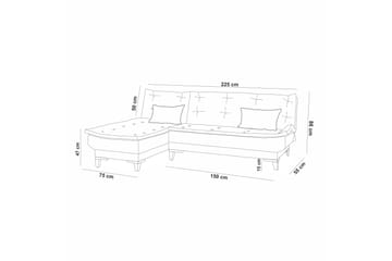 Hunterville Bäddsoffa m. Divan 4-sits - Grå - Möbler - Vardagsrum - Bäddsoffor