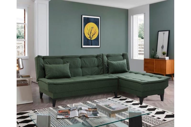 Hunterville Bäddsoffa m. Divan 4-sits - Grön - Möbler - Vardagsrum - Bäddsoffor