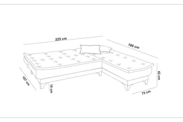 Hunterville Bäddsoffa m. Divan 4-sits - Marinblå - Möbler - Vardagsrum - Bäddsoffor