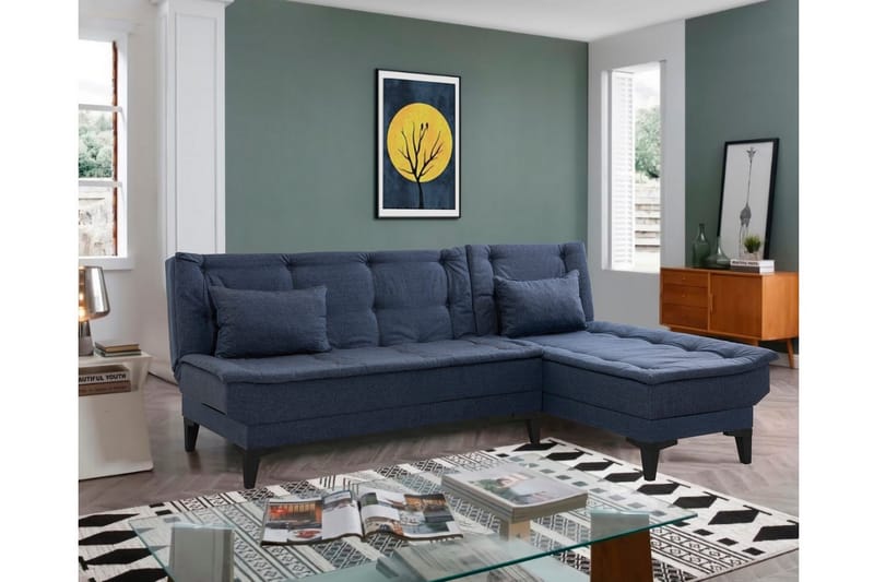 Hunterville Bäddsoffa m. Divan 4-sits - Marinblå - Möbler - Vardagsrum - Bäddsoffor