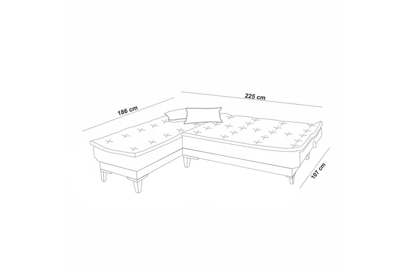 Hunterville Bäddsoffa m. Divan 4-sits - Mörkblå - Möbler - Vardagsrum - Bäddsoffor