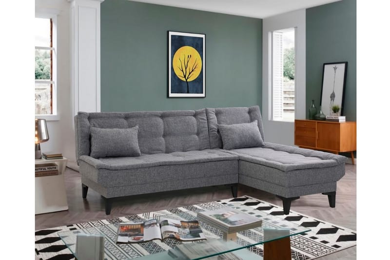 Hunterville Bäddsoffa m. Divan 4-sits - Mörkgrå - Möbler - Vardagsrum - Bäddsoffor