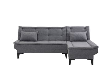 Hunterville Höger L-formad 4 sits Längsbäddad Bäddsoffa 107x225 cm i Tyg - Grå - Möbler - Vardagsrum - Bäddsoffor