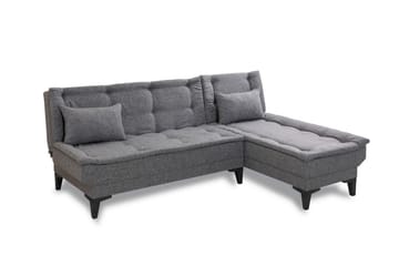 Hunterville Höger L-formad 4 sits Längsbäddad Bäddsoffa 107x225 cm i Tyg - Grå - Möbler - Vardagsrum - Bäddsoffor