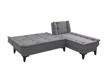 Hunterville Höger L-formad 4 sits Längsbäddad Bäddsoffa 107x225 cm i Tyg - Grå - Möbler - Vardagsrum - Bäddsoffor