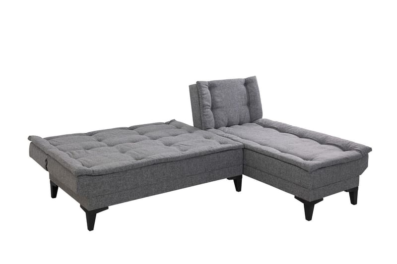 Hunterville Höger L-formad 4 sits Längsbäddad Bäddsoffa 107x225 cm i Tyg - Grå - Möbler - Vardagsrum - Bäddsoffor