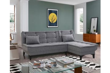 Hunterville Höger L-formad 4 sits Längsbäddad Bäddsoffa 107x225 cm i Tyg - Grå - Möbler - Vardagsrum - Bäddsoffor