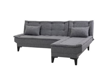 Hunterville Höger L-formad 4 sits Längsbäddad Bäddsoffa 107x225 cm i Tyg - Grå - Möbler - Vardagsrum - Bäddsoffor