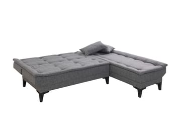Hunterville Höger L-formad 4 sits Längsbäddad Bäddsoffa 107x225 cm i Tyg - Grå - Möbler - Vardagsrum - Bäddsoffor