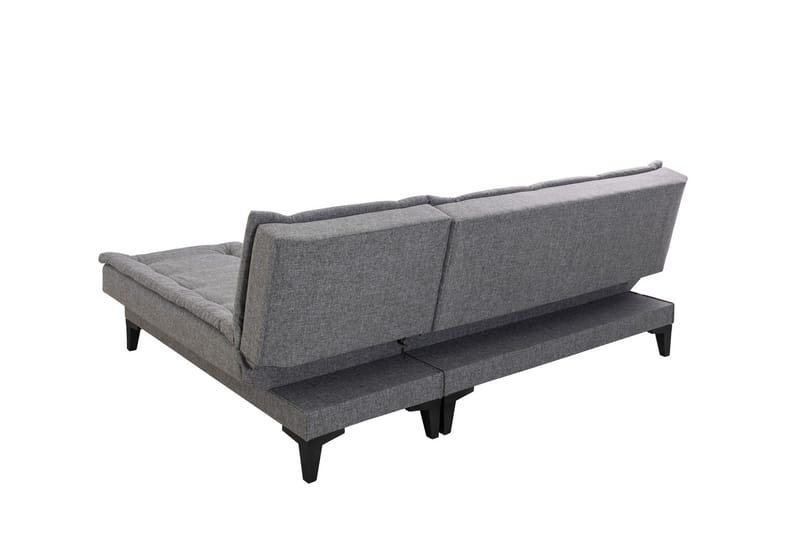 Hunterville Höger L-formad 4 sits Längsbäddad Bäddsoffa 107x225 cm i Tyg - Grå - Möbler - Vardagsrum - Bäddsoffor