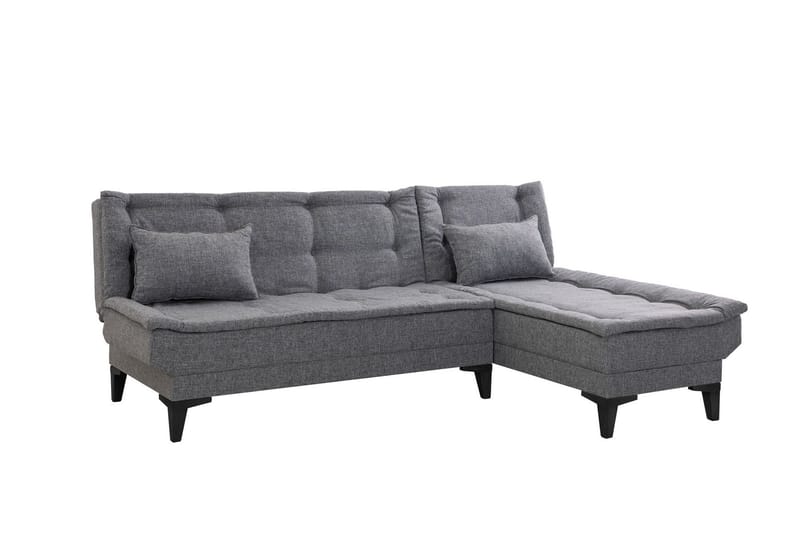 Hunterville Höger L-formad 4 sits Längsbäddad Bäddsoffa 107x225 cm i Tyg, Grå