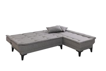 Hunterville Höger L-formad Längsbäddad Bäddsoffa 107x225 cm i Tyg - Grå - Möbler - Vardagsrum - Bäddsoffor