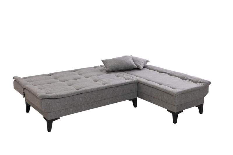 Hunterville Höger L-formad Längsbäddad Bäddsoffa 107x225 cm i Tyg - Grå - Möbler - Vardagsrum - Bäddsoffor