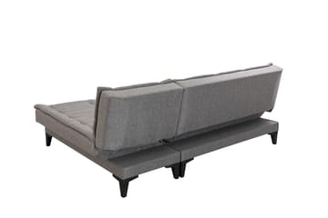 Hunterville Höger L-formad Längsbäddad Bäddsoffa 107x225 cm i Tyg - Grå - Möbler - Vardagsrum - Bäddsoffor