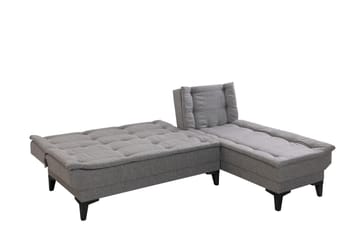 Hunterville Höger L-formad Längsbäddad Bäddsoffa 107x225 cm i Tyg - Grå - Möbler - Vardagsrum - Bäddsoffor