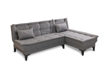 Hunterville Höger L-formad Längsbäddad Bäddsoffa 107x225 cm i Tyg - Grå - Möbler - Vardagsrum - Bäddsoffor