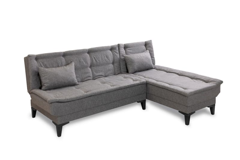 Hunterville Höger L-formad Längsbäddad Bäddsoffa 107x225 cm i Tyg - Grå - Möbler - Vardagsrum - Bäddsoffor