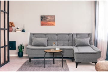 Hunterville Höger L-formad Längsbäddad Bäddsoffa 107x225 cm i Tyg - Grå - Möbler - Vardagsrum - Bäddsoffor
