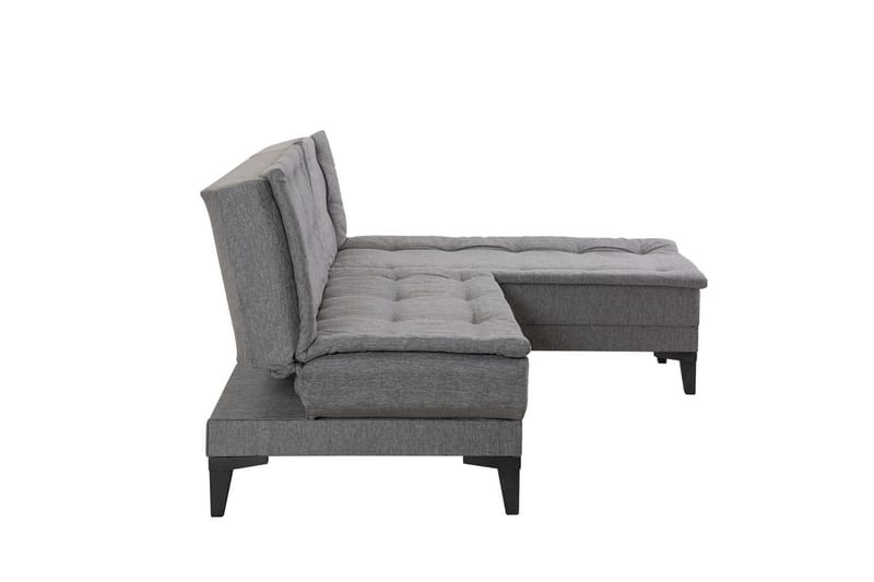 Hunterville Höger L-formad Längsbäddad Bäddsoffa 107x225 cm i Tyg - Grå - Möbler - Vardagsrum - Bäddsoffor
