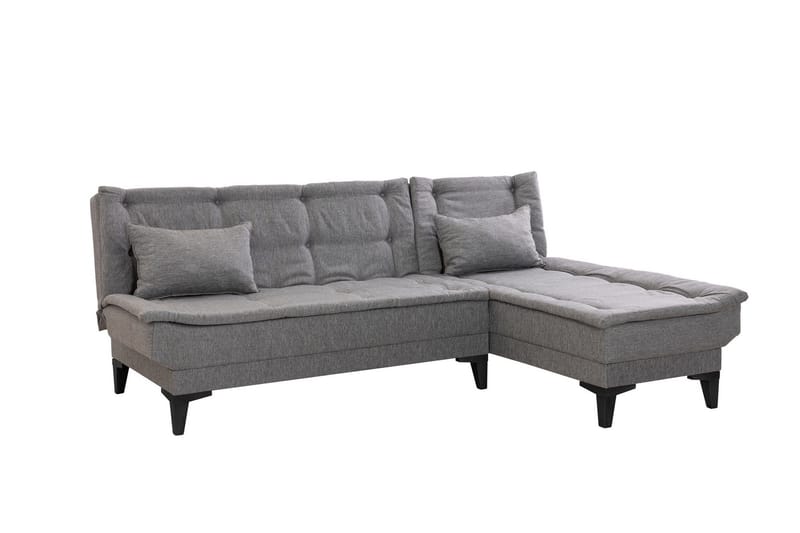 Hunterville Höger L-formad Längsbäddad Bäddsoffa 107x225 cm i Tyg, Grå