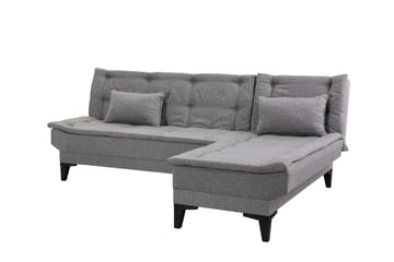 Hunterville Höger L-formad Längsbäddad Bäddsoffa 107x225 cm i Tyg - Grå - Möbler - Vardagsrum - Bäddsoffor